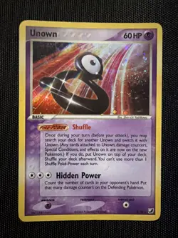 Pokemon Unown B/28 EX Unseen Forces Holo Rare Basic 60 HP Card 2005 LP/MP - Image 1