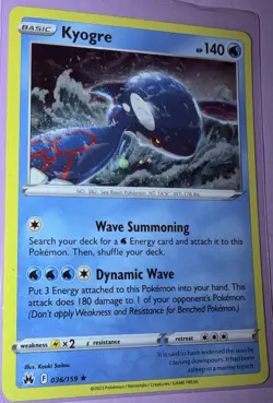 Kyogre 036/159 Crown Zenith Cosmos Holo Pokemon Card 2023 NM - Image 1