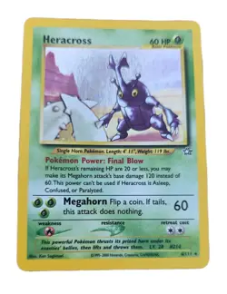 Heracross 6/111 Neo Genesis Holo Rare Unlimited English Pokemon Card - Image 1
