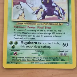 Heracross 6/111 Neo Genesis Holo Rare Unlimited English Pokemon Card - Image 4