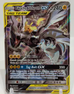 #3 Pikachu & Zekrom GX SM168 Black Star Promo 2019 Tag Team Pokemon Card TCG - Image 1