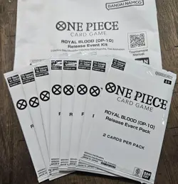 8 Pack Lot of One Piece Card Game Royal Blood OP-10 Release Event Pack English - Image 1