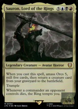 SAURON, LORD OF THE RINGS 4 MYTHIC MAGIC: THE GATHERING FOIL NM/M - Image 1