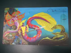 MTG The Threat Lord of Atlantis Signed By Melissa Benson Limited Edition Playmat - Image 1