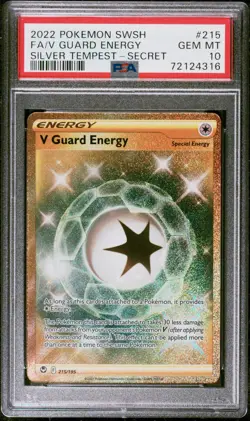 2022 POKEMON SWORD & SHIELD SILVER TEMPEST #215 GUARD ENERGY PSA 10 - Image 1