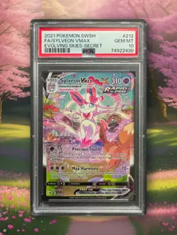 Pokemon Sylveon VMAX 212/203 Evolving Skies Alt Art PSA 10 GEM MINT 2021 - Image 1