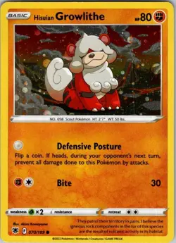 Pokemon | Deck Exclusives | Hisuian Growlithe - (Cosmos Holo) | 070/189 | Holo | - Image 1