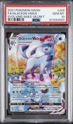 2021 POKEMON SWORD & SHIELD EVOLVING SKIES SECRET FULL ART/GLACEON VMAX PSA 10 - Image 1