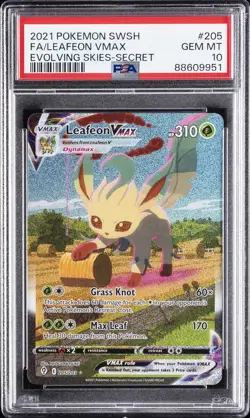 2021 POKEMON SWORD & SHIELD EVOLVING SKIES SECRET FULL ART/LEAFEON VMAX PSA 10 - Image 1