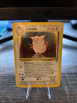Pokemon TCG Clefable Holo Swirl 5/130 Base Set 2 - Image 1