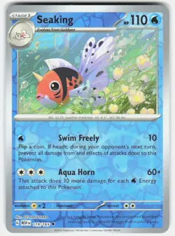SEAKING 119/165 UNCOMMON 151 POKEMON REVERSE HOLO NM/M - Image 1