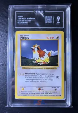 Pokemon Base Set Shadowless - Pidgey 57/102 - Graded TAG 9 - Mint - Image 1