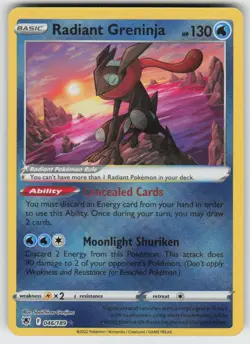 Radiant Greninja 046/189 Radiant Rare Astral Radiance Pokemon Holo Near Mint - Image 1