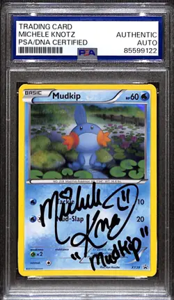 PSA Authentic Signed Michele Knotz Pokemon TCG Mudkip XY38 Black Star Promo Holo - Image 1