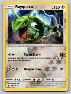 Rayquaza 106/145 Rare Guardians Rising Pokemon Reverse Holo Lightly Played - Image 1
