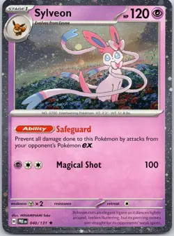 Pokemon Sylveon 40/131 Prismatic Evolutions Rare Cosmos Holo NM TCG Psychic - Image 1
