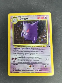 Gengar Holo Rare 5/62 Fossil Set WOTC 1999 Vintage Pokemon Card - MP Condition - Image 2