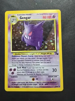 Gengar Holo Rare 5/62 Fossil Set WOTC 1999 Vintage Pokemon Card - MP Condition - Image 4