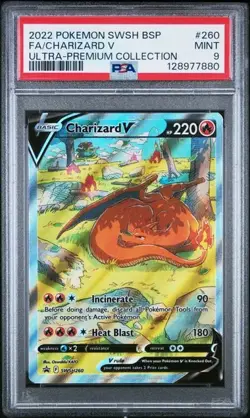 CHARIZARD V SWSH260 ULTRA-PREMIUM COLLECTION POKEMON PSA 9 MINT - Image 1