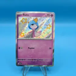 Pokemon TCG 2024 Paldean Fates: Ralts 153/091 Shiny Holo Card - Near Mint - Image 1