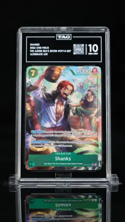 Shanks OP14-027 One Piece The Azure Sea's Seven Pokemon Tag 10 Gem Mint - Image 1