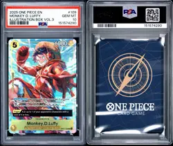 2025 One Piece Illustration Box Vol 3 Luffy #109 PSA 10 Promo Monkey D Luffy - Image 3