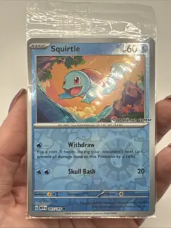 SEALED Pokemon Center Exclusive 007/165 Squirtle Holo 151 Pokemon TCG Card - Image 3