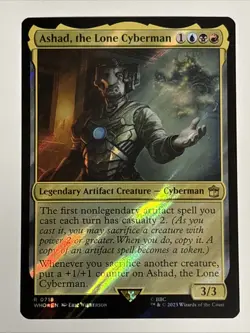 MTG Doctor Who Ashad, the Lone Cyberman Surge Foil 0718 NM Rare - Image 1