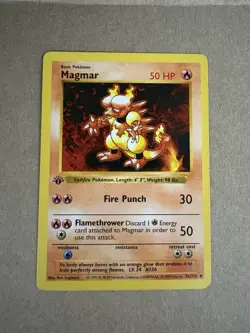 Pokemon - Base Set Shadowless 1st Edition - Magmar 36/102 Uncommon LP/NM - Image 1