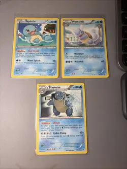 Squirtle 29/149 Wartotle 30/149 Blastoise 31/149 3 Card Set Starter Pokemon TCG - Image 1