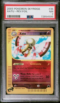 Pokemon Card Xatu 35/144 Reverse Holo Skyridge PSA 7 NM - Image 1