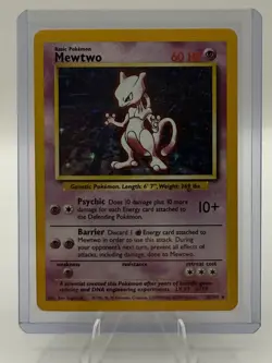 Pokemon Mewtwo TCG Base Set Holo Unlimited Rare Card 10/102 1999 LP Condition - Image 1