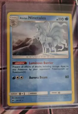 Alolan Ninetails #28 Cracked Ice Holo Foil Pokemon TCG Card LP - Image 1