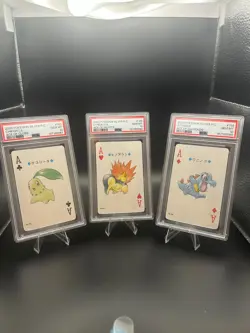 2000 Pokemon Silver Playing Cards Chikorita, Cyndaquil , Totodile PSA 10 Seq Set - Image 1