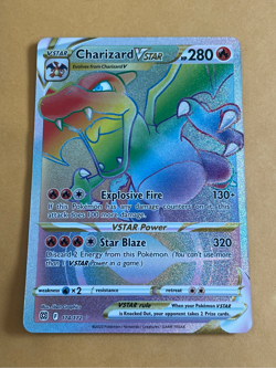 2022 Pokemon Brilliant Stars Charizard VSTAR Full Art Rainbow #174/172 - Image 1
