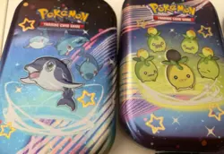 Lot Of 5 EMPTY Pokemon TCG Paldean Fates Mini Tins EMPTY NO PACKS - Image 2