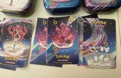 Lot Of 5 EMPTY Pokemon TCG Paldean Fates Mini Tins EMPTY NO PACKS - Image 3