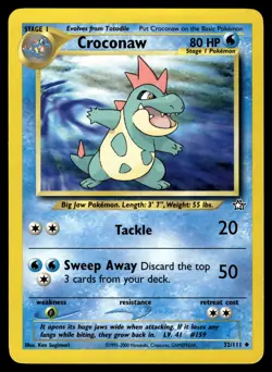 Croconaw 32/111 Uncommon Neo Genesis Pokemon Lightly Played - Image 1