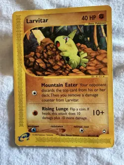 Pokemon Larvitar 089/147 Aquapolis 40 HP Common Basic Regular English TCG - Image 1