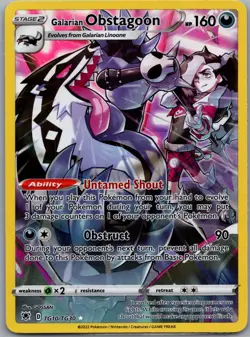 Galarian Obstagoon TG10/TG30 Holo Astral Radiance Trainer Gallery NM Pokemon - Image 1