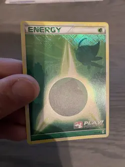 Pokemon Call Of Legends Celebi Grass Energy Play! Stamped Crosshatch Holo NM - Image 3