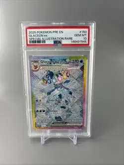 Pokemon 2025 Prismatic Evolutions Glaceon EX 150/131 Gem Mint PSA 10 - Image 1