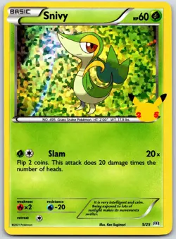 POKEMON MCDONALD'S 25TH ANNIVERSARY PROMOS SNIVY 005/025 PROMO HOLO NM - Image 1
