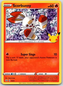 POKEMON MCDONALD'S 25TH ANNIVERSARY PROMOS SCORBUNNY 016/025 PROMO HOLO NM - Image 1