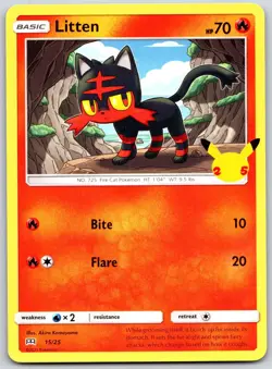 POKEMON MCDONALD'S 25TH ANNIVERSARY PROMOS LITTEN 015/025 PROMO NON HOLO NM - Image 1