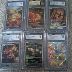 6 Graded Pokemon ART RARE Lot Cgc Pristine 10, 10, 9 Slab Lot - Image 1