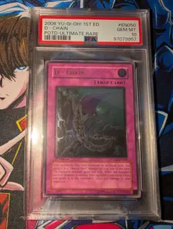 Yugioh D - Chain POTD-EN050 Ultimate Rare 1st Ed. - PSA 10 - Image 1