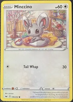 Minccino 146/202 Swsh01: Sword & Shield Regular - Pokemon Card - Image 1