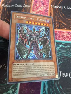 Yugioh Destiny Hero - Plasma CT04-EN003 Secret Rare Limited Moderately Played - Image 2