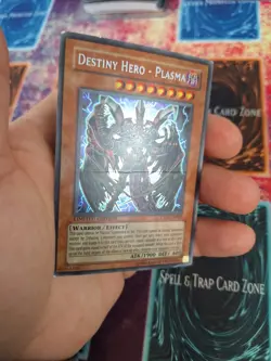 Yugioh Destiny Hero - Plasma CT04-EN003 Secret Rare Limited Moderately Played - Image 3